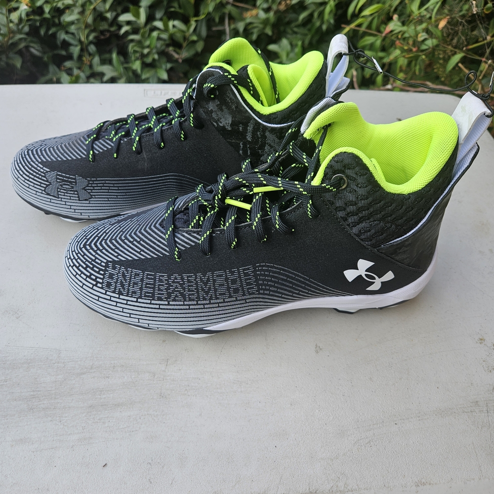 Under Armour Men's Black and Lime Athletic Shoes